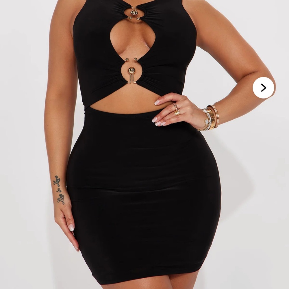 Fashion Nova Black Gabbi cutout ring mini dress